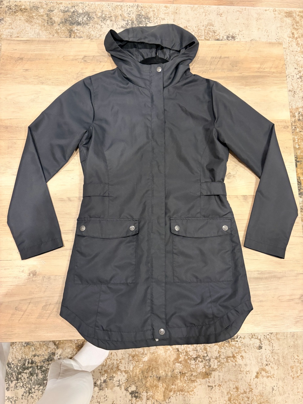 Avalanche Black Hooded Rain Jacket
